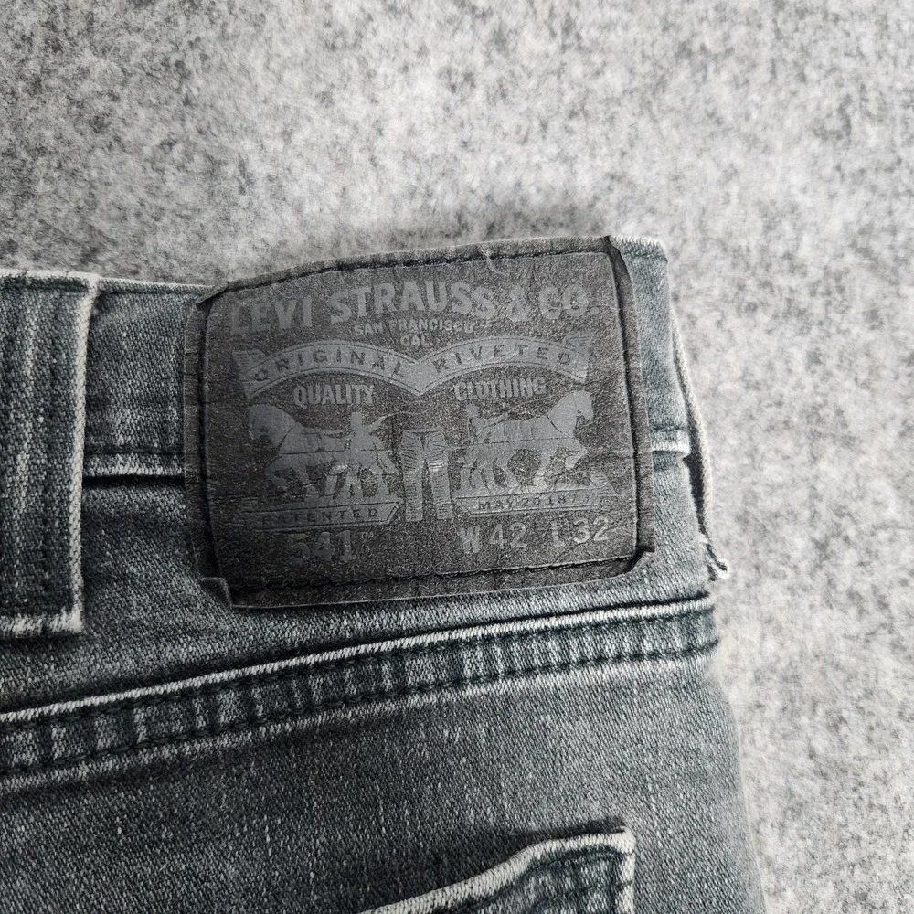 Levis‎ 541 Black Denim Jeans Men 42x32 Athletic Taper Fit Skater Punk Grunge
